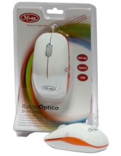 3F-MCM101/WO ratón USB tipo A Óptico 800 DPI