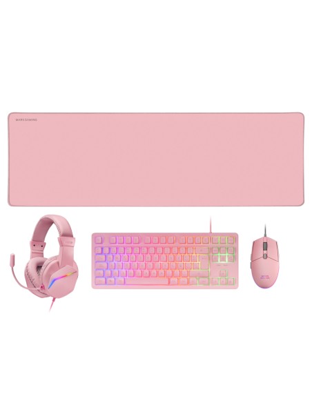 MCP-RGB3 teclado Ratón incluido USB QWERTY Español Rosa MCP-RGB3 teclado Ratón incluido USB QWERTY Español Rosa