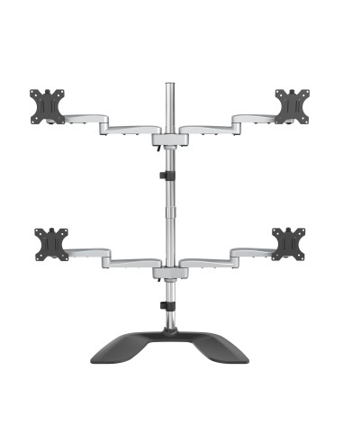 Base Soporte de Escritorio para 4 Monitores - Articulado - En Acero y Aluminio