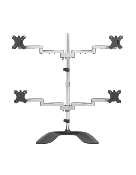 Base Soporte de Escritorio para 4 Monitores - Articulado - En Acero y Aluminio