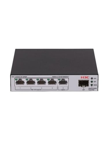 LS-1600V2-6P-HPWR-GL switch Gestionado L2 Gigabit Ethernet (10/100/1000) Energía sobre Ethernet (PoE) Gris, Negro