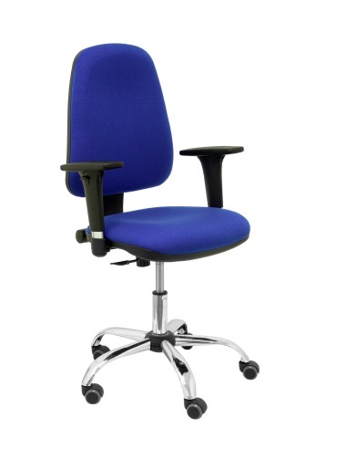 Silla Socovos bali azul brazos regulables cromado