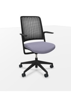 Silla WithMe negra asiento era gris claro