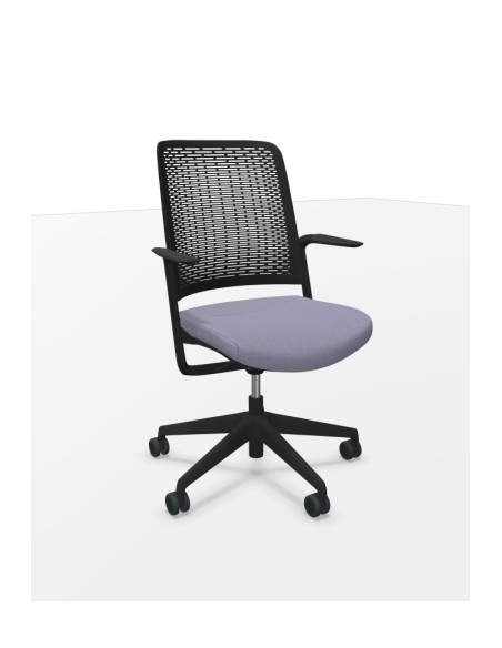 Silla WithMe negra asiento era gris claro