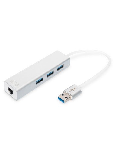 Adaptador LAN Gigabit y concentrador USB 3.0 de 3 puertos