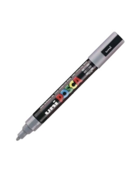 Marcador uni posca pc5m color gris punta 18 25mm