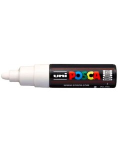 Marcador uni posca pc7m color blanco punta 45 55mm