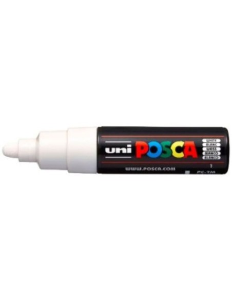 Marcador uni posca pc7m color blanco punta 45 55mm