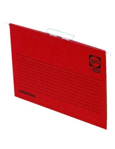 CARPETA COLGANTE CAJÓN VISOR CORTO CRISTAL FOLIO LOMO V COLOR ROJO GIO 400021956