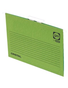 CARPETA COLGANTE CAJÓN VISOR CORTO CRISTAL FOLIO LOMO V COLOR VERDE GIO 400021957