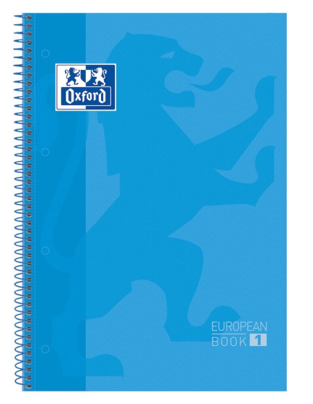 Europeanbook 1 cuaderno y block A4+ 80 hojas Azul 400028276 Pack 5 Unid