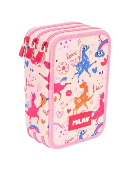 MILAN PLUMIER 3 PISOS CON CONTENIDO SERIE ESPECIAL FLOWICORN BEIGE