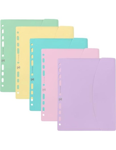 OXFORD SOBRE MULTITALADRO CON VELCRO LIVE&GO A5+ PLÁSTICO FLEXIBLE OPACO C/SURTIDOS PASTEL