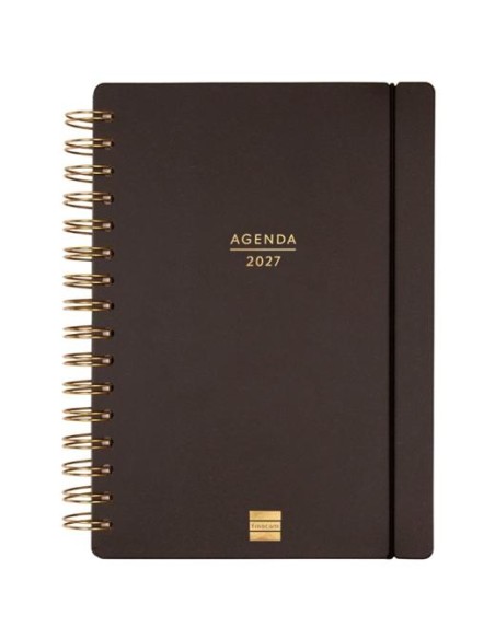 FINOCAM AGENDA HAIKU ESPIRAL 16M E10-155X212MM SVH TAPAS CARTÓN SUAVE NEGRO 2026-2027
