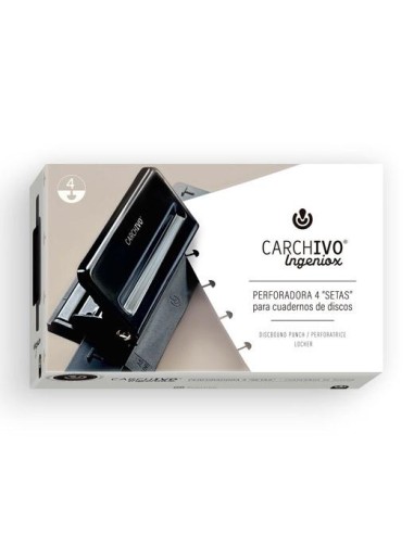 CARCHIVO PERFORADORA INGENIOX 4 SETAS PARA CUADERNOS DE DISCO