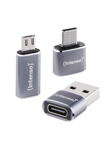 Set de Adaptadores USB MIX480 - USB-C a USB-A, USB-A a USB-C, USB-C a microUSB (paquete de 3)