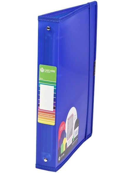 Carpeta a4 4 anillas 40mm polipropileno azul cierre con goma dune