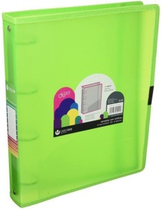 Carpeta a4 4 anillas 40mm polipropileno verde cierre con goma dune