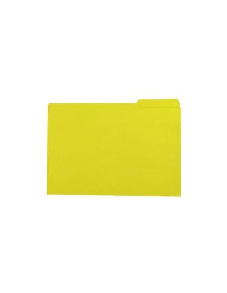 GIO SUBCARPETA CON PESTAÑA LATERAL IZQUIERDA FOLIO CARTULINA 250GR AMARILLO INTENSO -50U-