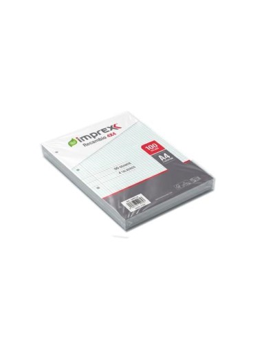 IMPREX RECAMBIO 100H A4 90GR 4X4 C/MARGEN 4 TALADROS
