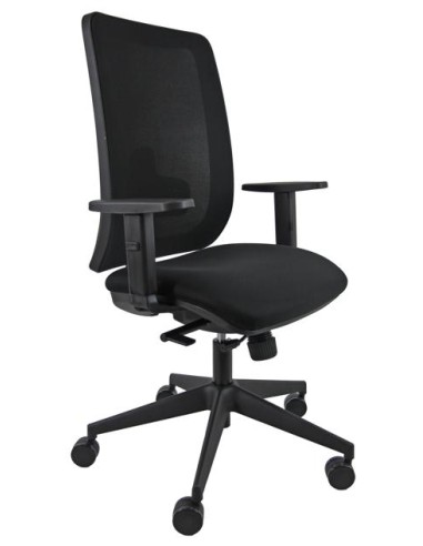 UNISIT SILLA RETRO 911 GIRATORIA SINCRO TRANSLAP C/RUEDAS REPOSABRAZOS AJUSTABLES TEJIDO NEGRO