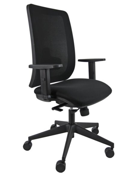 UNISIT SILLA RETRO 911 GIRATORIA SINCRO TRANSLAP C/RUEDAS REPOSABRAZOS AJUSTABLES TEJIDO NEGRO