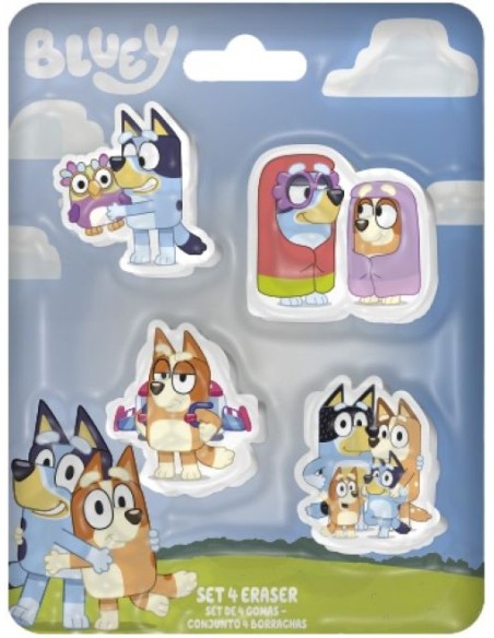 SET DE 4 GOMAS DE BORRAR BLUEY
