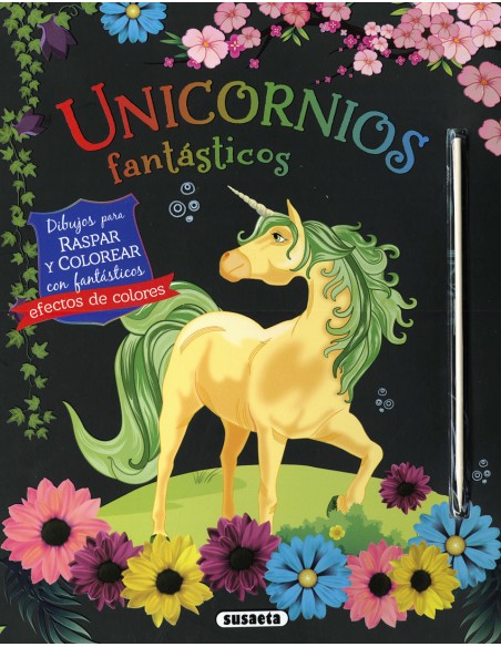 Unicornios fantasticos para raspar y colorear