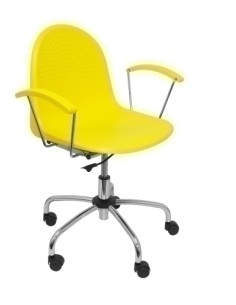 SILLA PIQUERAS VES GIRATORIA PVC AMARILL