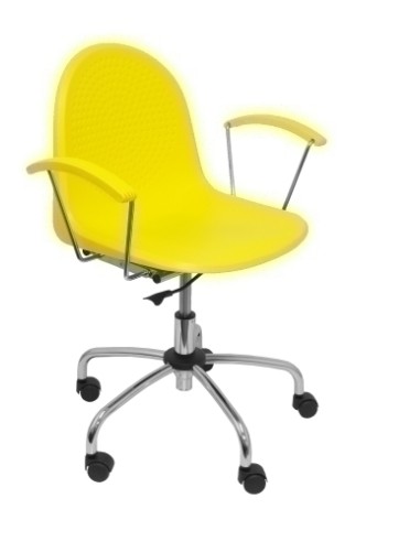 SILLA PIQUERAS VES GIRATORIA PVC AMARILL