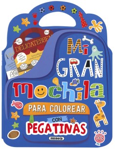 MI GRAN MOCHILA PARA COLOREAR CON PEGATINAS