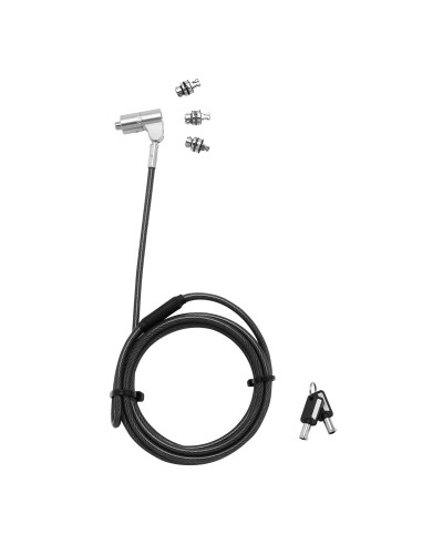 D31700 cable antirrobo Negro, Plata 2 m