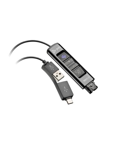 Adaptador negro Poly DA85-M USB a QD compatible con TAA