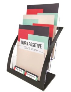 693704 estantería para libros 3 estanterías Negro, Transparente