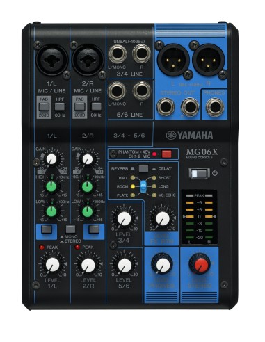 MG06X mezclador DJ 6 canales Negro