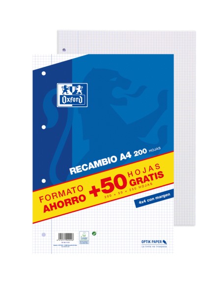 400119437 papel de cuaderno 210 x 297 mm (A4) 250 hojas
