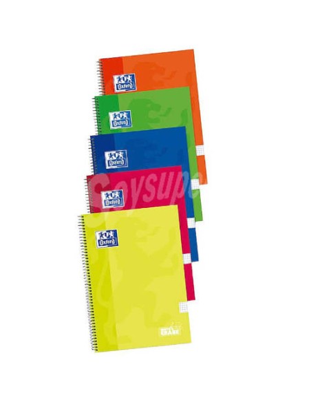 CUADERNO TAPA EXTRADURA FOLIO 80 HOJAS 4X4 COLORES SURTIDOS OXFORD 400122760 Pack 5 Unid