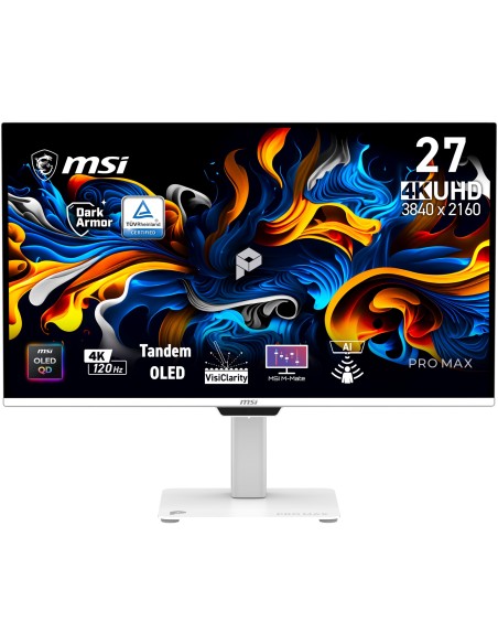 Pro MAX 271UPXW12G pantalla para PC 67,3 cm (26.5") 3840 x 2160 Pixeles UltraWide Full HD QD-OLED Blanco