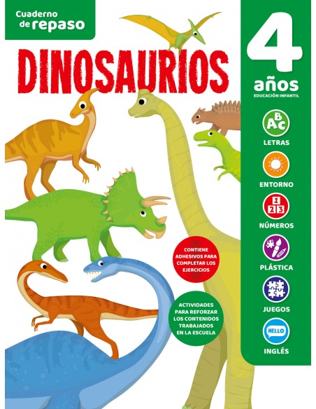 CUADERNO DE REPASO TEMATICO LUMINISCENTE 4 ANOS DINOSAURIOS