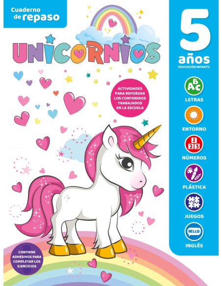 CUADERNO DE REPASO TEMATICO LUMINISCENTE 5 ANOS UNICORNIOS