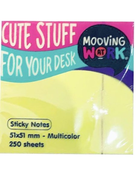 TACO DE NOTAS ADHESIVAS 51X51 250H COLORES SURTIDOS