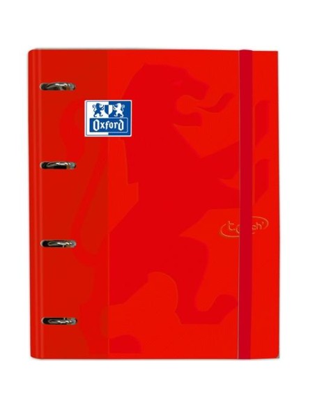OXFORD CARPETA 4 ANILLAS TOUCH EUROPEANBINDER C/ RECAMBIO 100H 5X5 A4+ CARMÍM