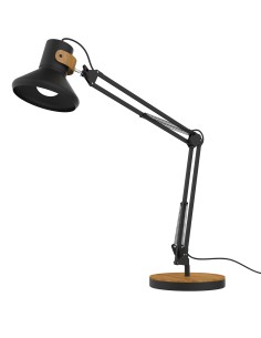 Baya Bamboo lámpara de mesa E27 12,6 W LED Bamboo, Negro