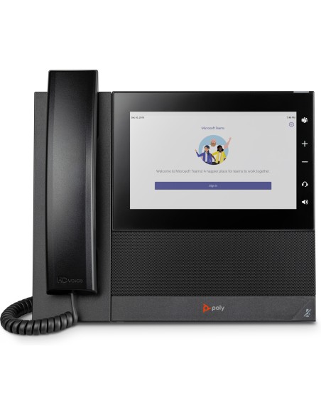 Teléfono multimedia empresarial CCX 600 para Microsoft Teams y habilitado para alimentación a través de Ethernet (PoE)