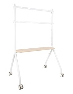 iLOVE Soporte de Suelo con Ruedas para Pantalla 49"-80", Blanco y Haya