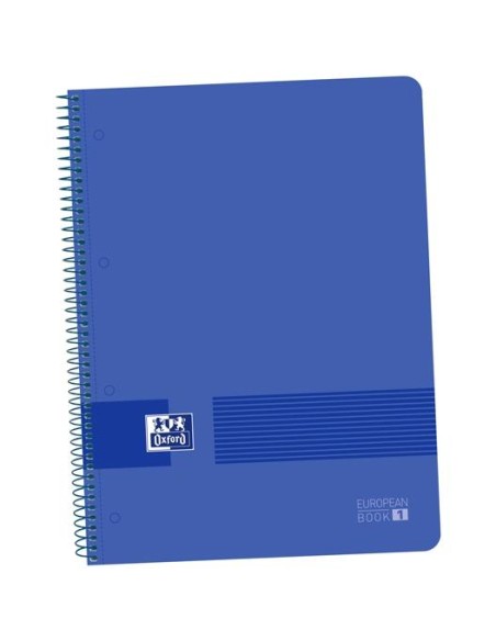 OXFORD LIVE&GO CUADERNO EUROPEANBOOK 1 ESPIRAL 80H 5X5 T/PLÁSTICO A4+ AZUL MARINO - 1 unidad - 400149358