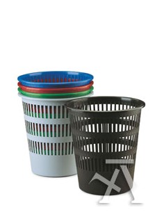 C 10 PAPELERAS DE REJILLA PLASTICO COLORES SURTIDOS 12L