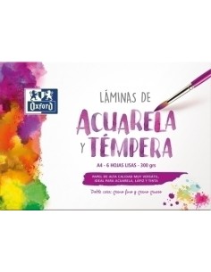 LAMINA OXFORD ACUARELA A4 6h LISO