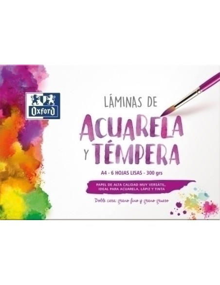 LAMINA OXFORD ACUARELA A4 6h LISO