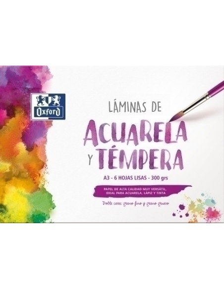 LAMINA OXFORD ACUARELA A3 6h LISO